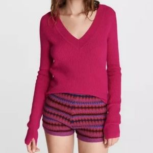 Rag and Bone Plum Pierce Cashmere Slim V Sweater